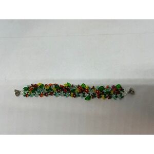 Hawaiian‎ Hakulei Vintage Multicolor Glass Floral Beaded Bracelet